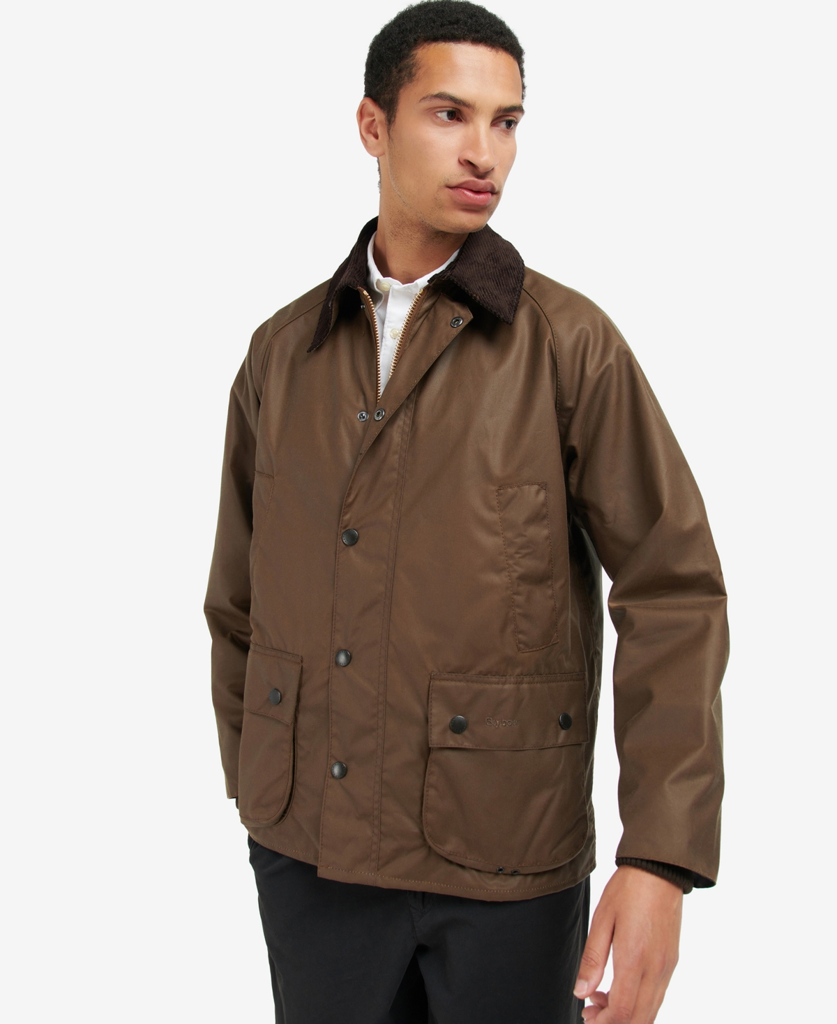 Barbour Waxed Cotton Rain Jacket In Brown