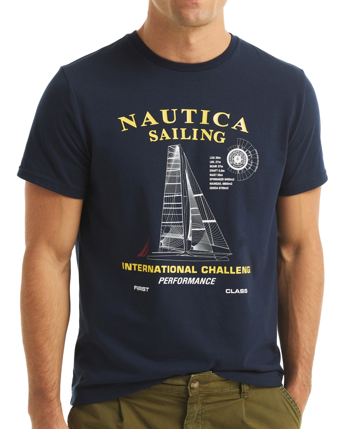 Nautica Men's Short Sleeve International Challenge Graphic T-shirt In Blue