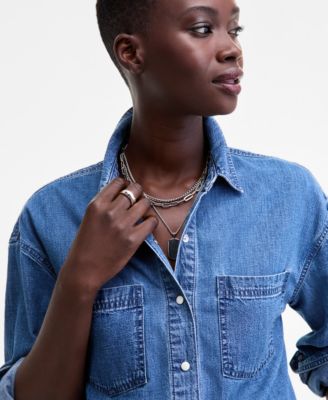 Women's Denim Patch Pocket Shirt, Macy's Exclusive