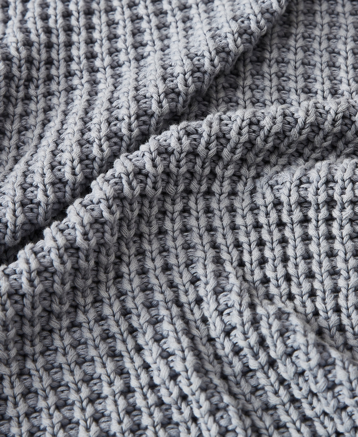 Ugg Luna Cotton Waffled Knit Throw Blanket, 50" X 70" In Gray