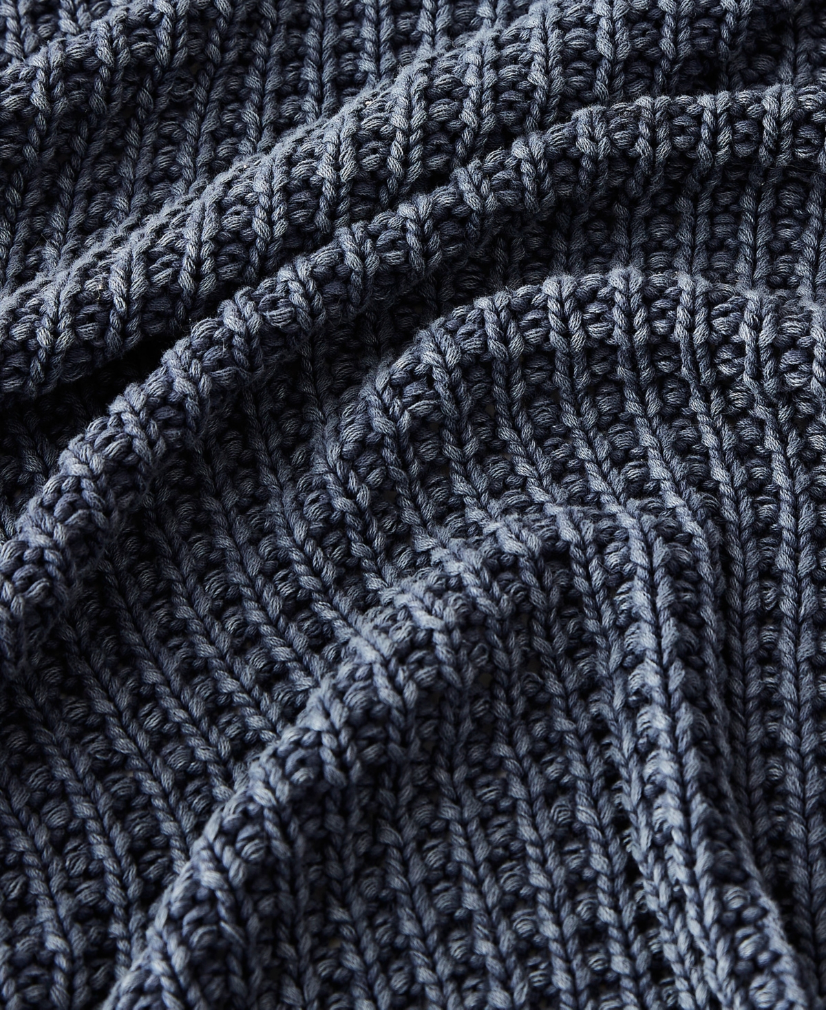 Ugg Luna Cotton Waffled Knit Throw Blanket, 50" X 70" In Blue