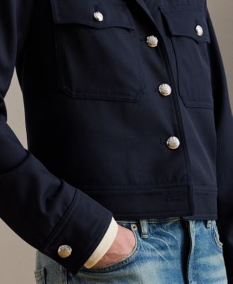 Women's Cropped Wool-Blend Twill Jacket