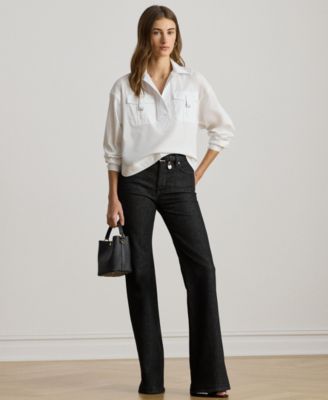 Women's Buckle-Trim Cotton-Blend Shirt