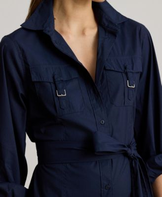 Women's Buckle-Trim Cotton-Blend Dress