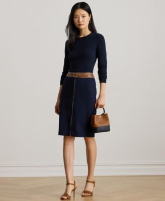 Lauren Ralph Lauren - Women's Faux-Leather-Trim Ponte Pencil Skirt