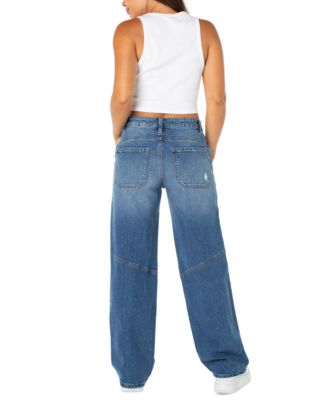 Juniors' Slouchy Skater Wide-Leg Jeans