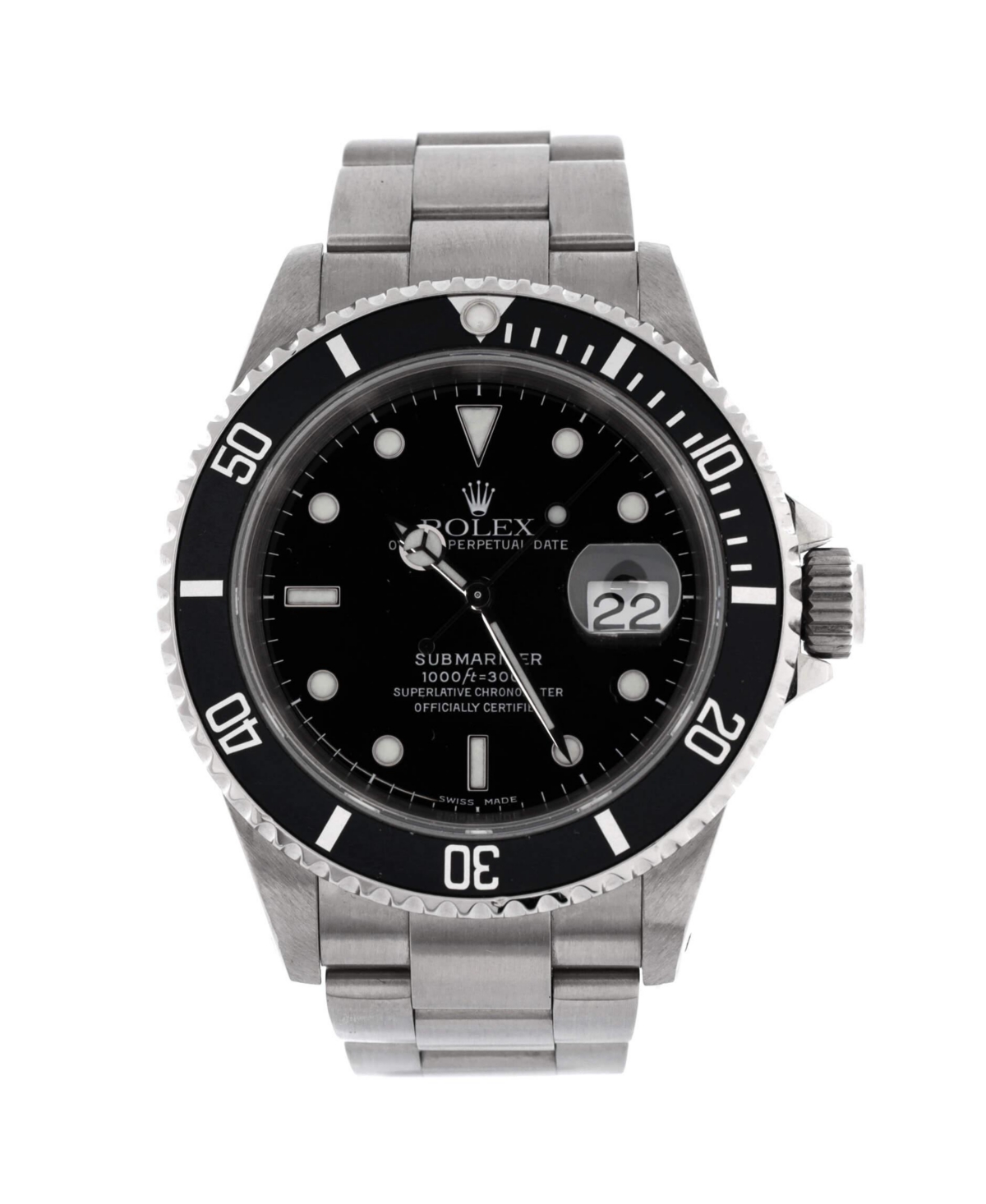 Oyster Perpetual Submariner Date Automatic Watch in Stainless Steel 40mm - Dial color: black