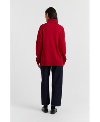Women's Relaxed Roll Neck Wool & Cashmere Sweater