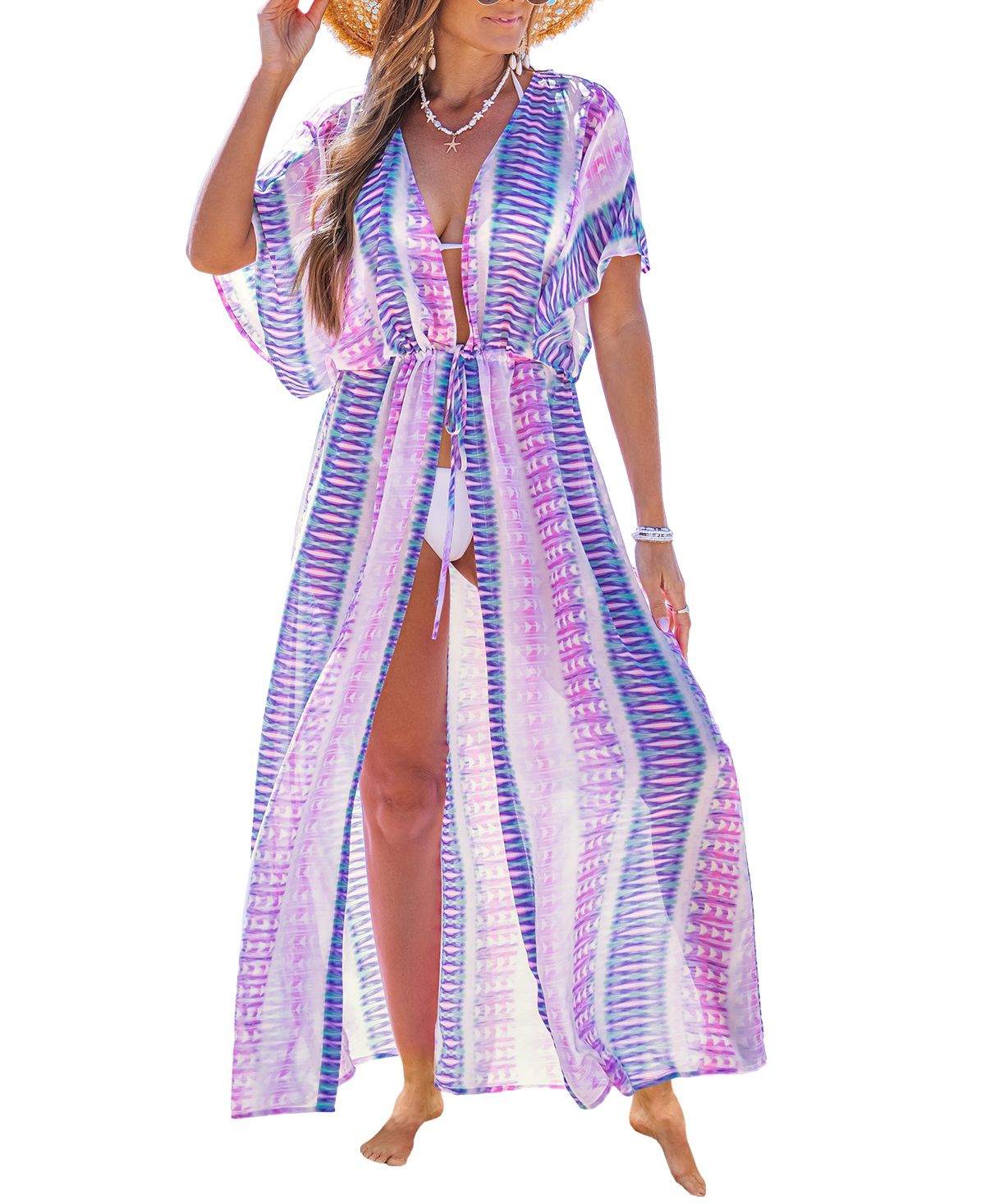 Women's Mixed Feelings Abstract Cover-Up Maxi Beach Dress - Light/pastel purple