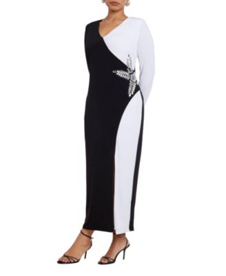Women's Plus Size Twist Neck Lame Maxi Dress