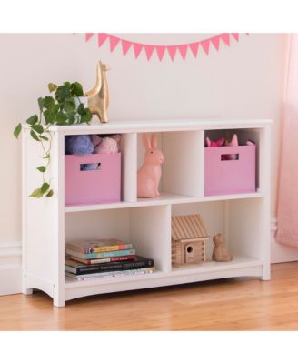 Guiedecraft Kids' Classic Bookshelf - White: Children's Wooden Playroom Shelving Bookcase for Toys, Cube Organizer and Cubby Storage