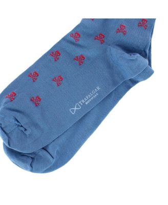 Men's Pirate's Skull & Crossbones Pima Cotton Over The Calf Novelty Dress Sock (1 Pair)