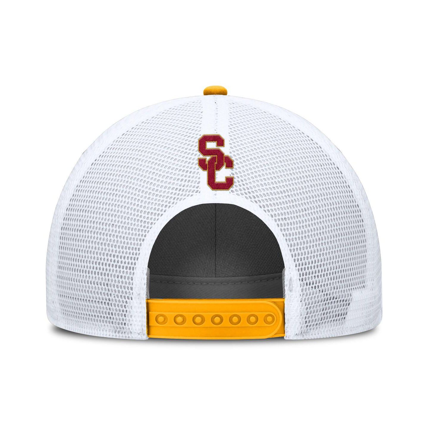 Мужская кепка Nike Gold/White USC Trojans 2025 On-Field Rise Patch Trucker Adjustable Hat — фото 2