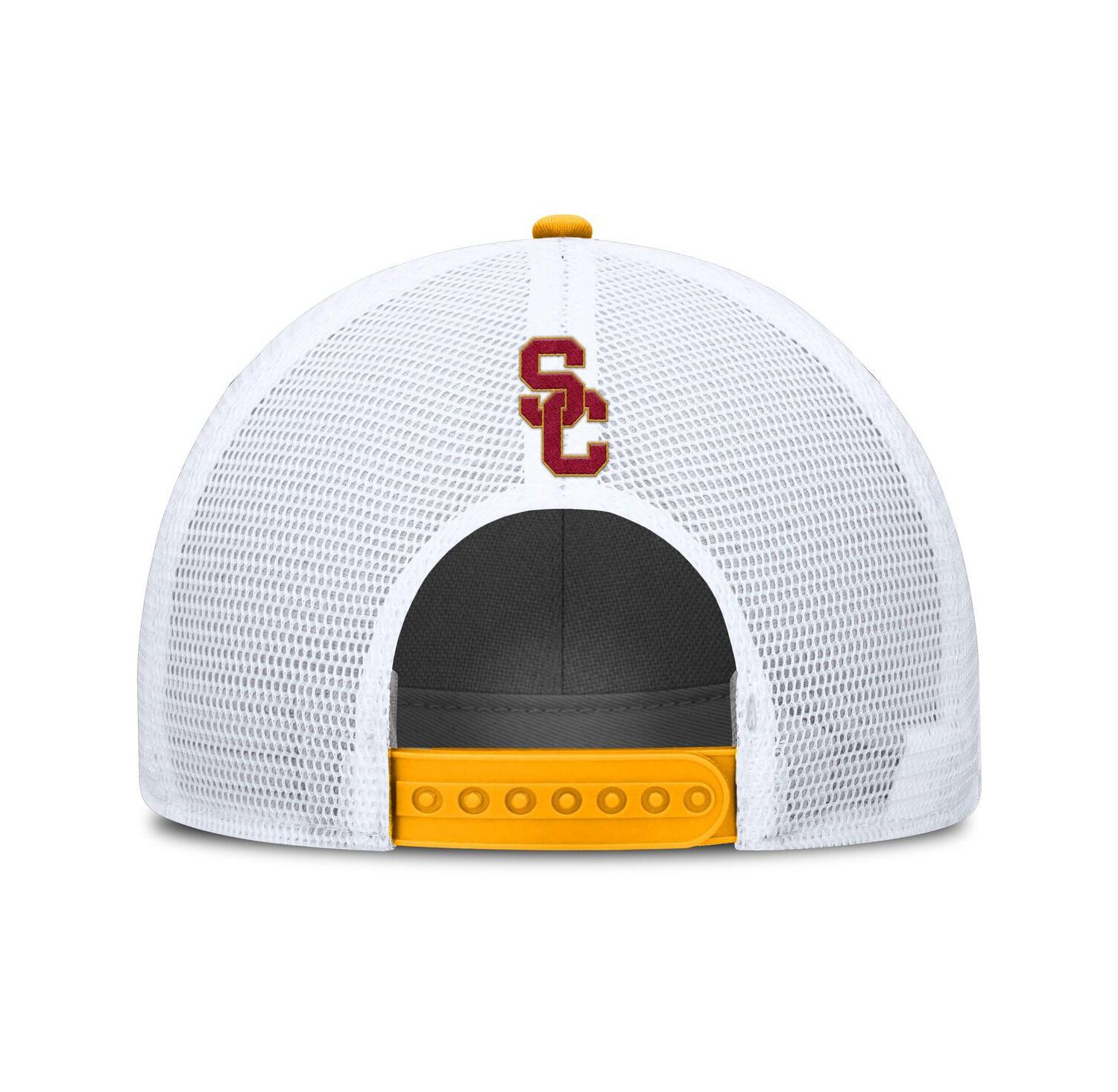 Men's Gold/White USC Trojans 2025 On-Field Rise Patch Trucker Adjustable Hat