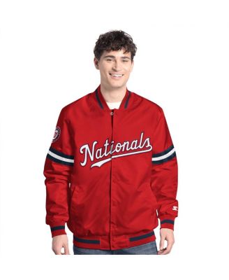 Starter - Men's Red Washington Nationals Scout Full-Snap Varsity Jacket