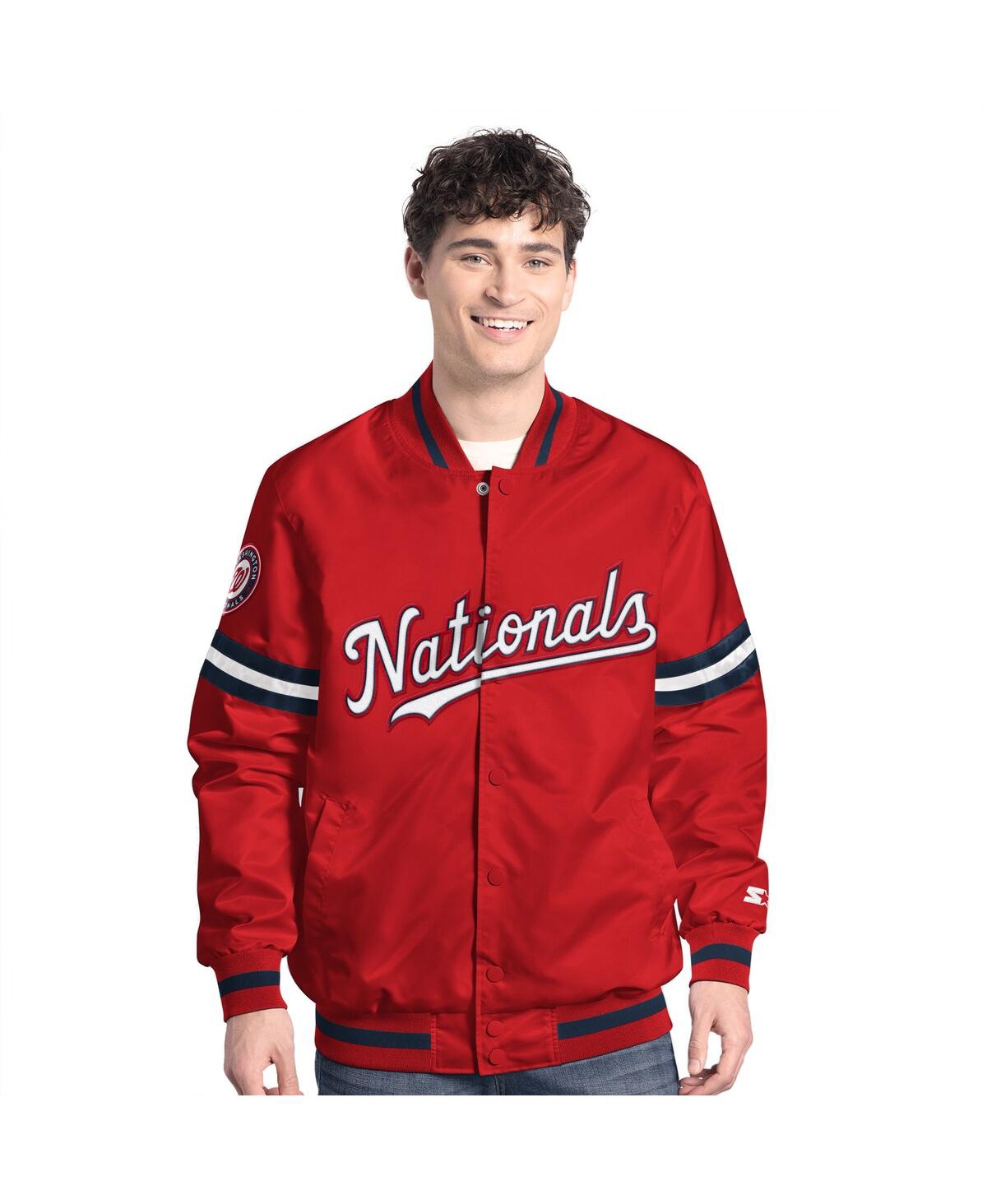 Men's Red Washington Nationals Scout Full-Snap Varsity Jacket - Red