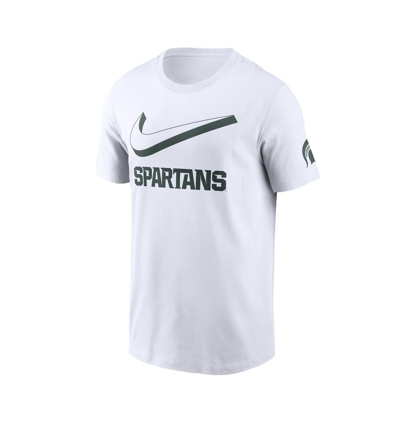 Мужская футболка Nike White Michigan State Spartans Primetime 2-Hit Swoosh — фото 3