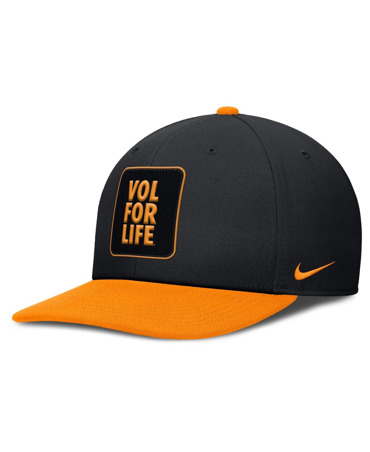 Nike Men's Black/tennessee Orange Tennessee Volunteers 2025 Sideline Campus Pro Local Snapback Hat