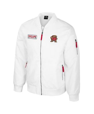 Men's Maryland Terrapins White Rabbit Full-Zip Bomber Jacket