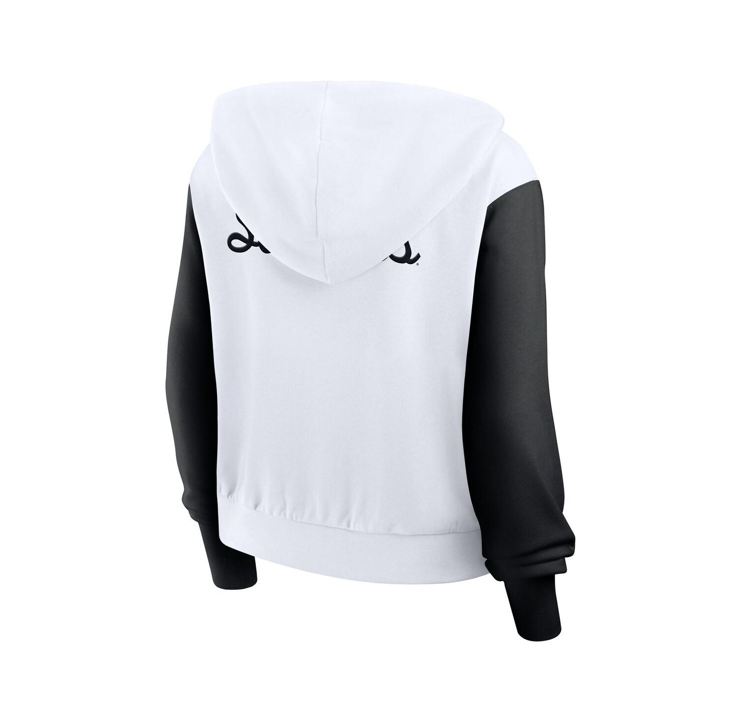 Women's White Oklahoma Sooners Cropped Athletic Prep Color Block Script Full-Zip Hoodie