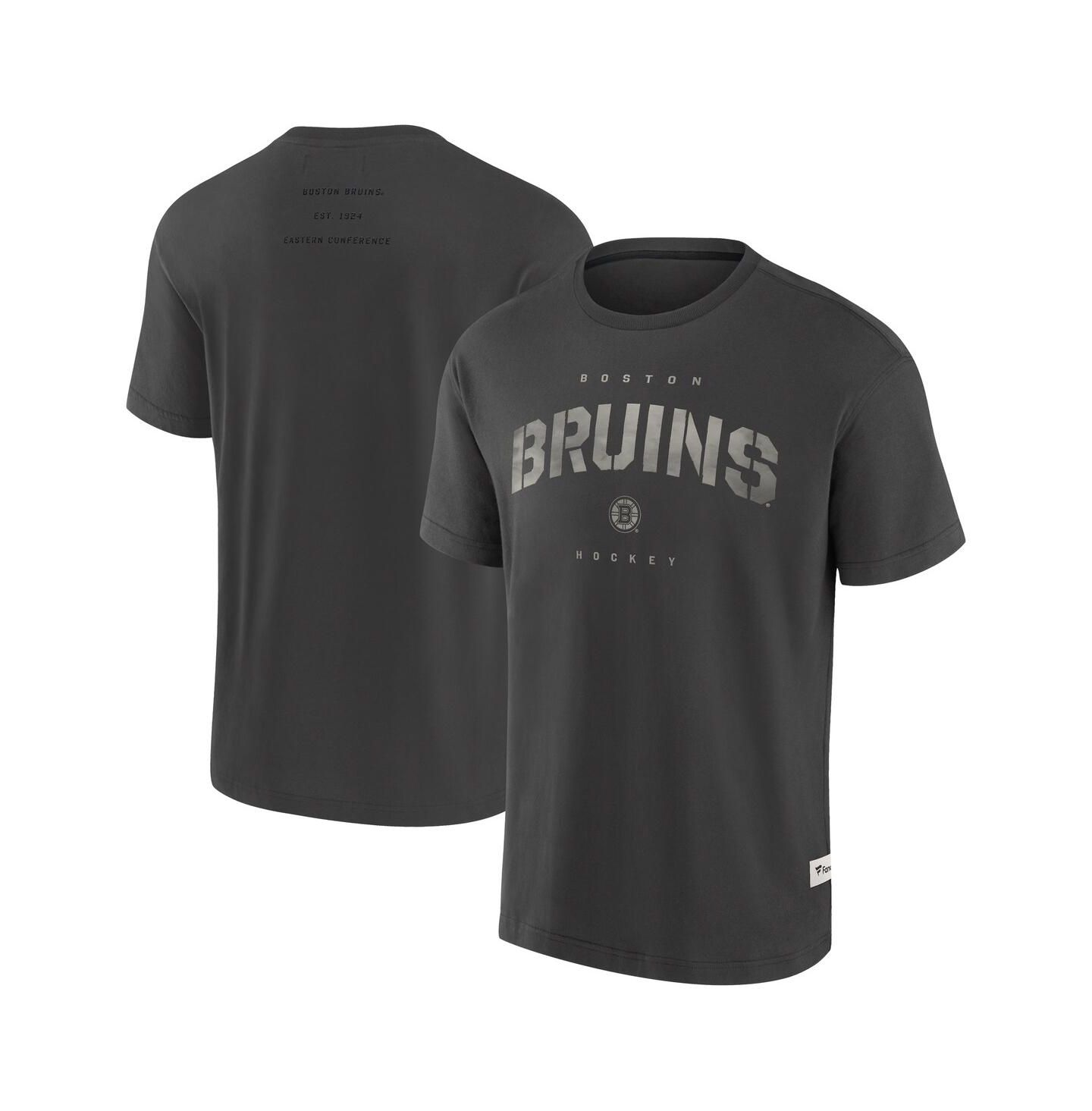 Мужская футболка Fanatics Charcoal Boston Bruins Elements Weathered Tonal Future Ground — фото 1