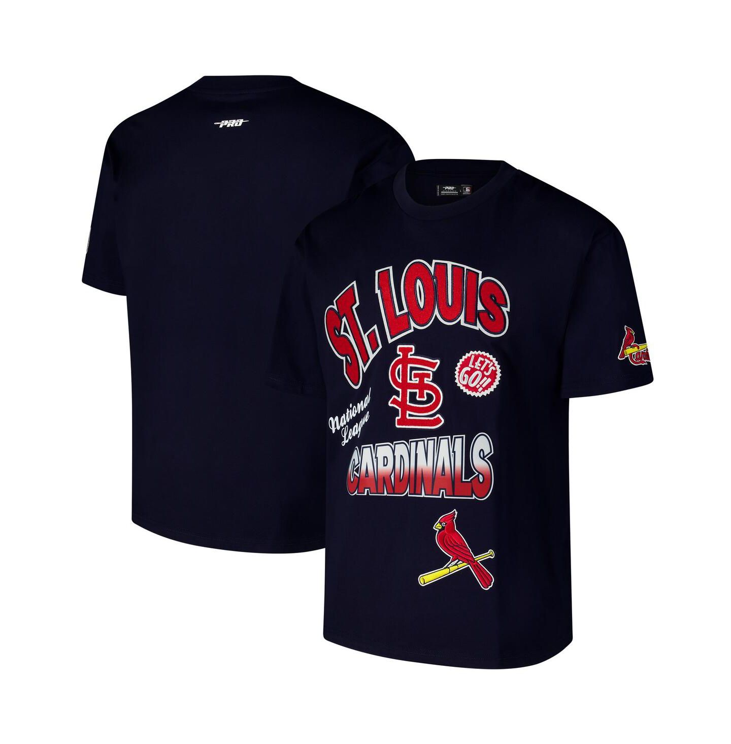 Мужская футболка Pro Standard Navy St. Louis Cardinals Turn It Up Dropped Shoulder — фото 1