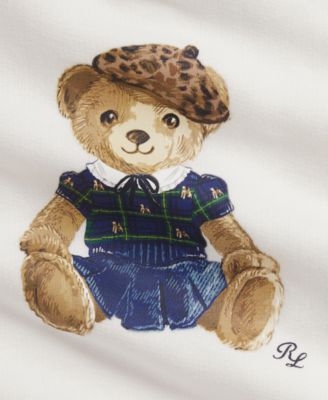 Baby Girls Polo Bear Fleece Coverall