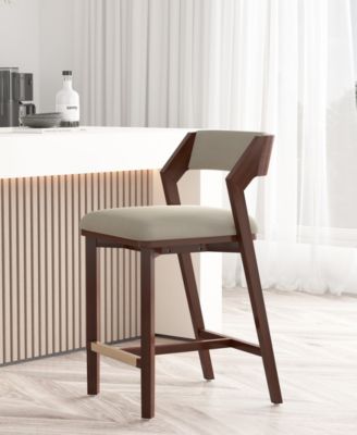 Patricia 36.2" Velvet Upholstered Counter Stool