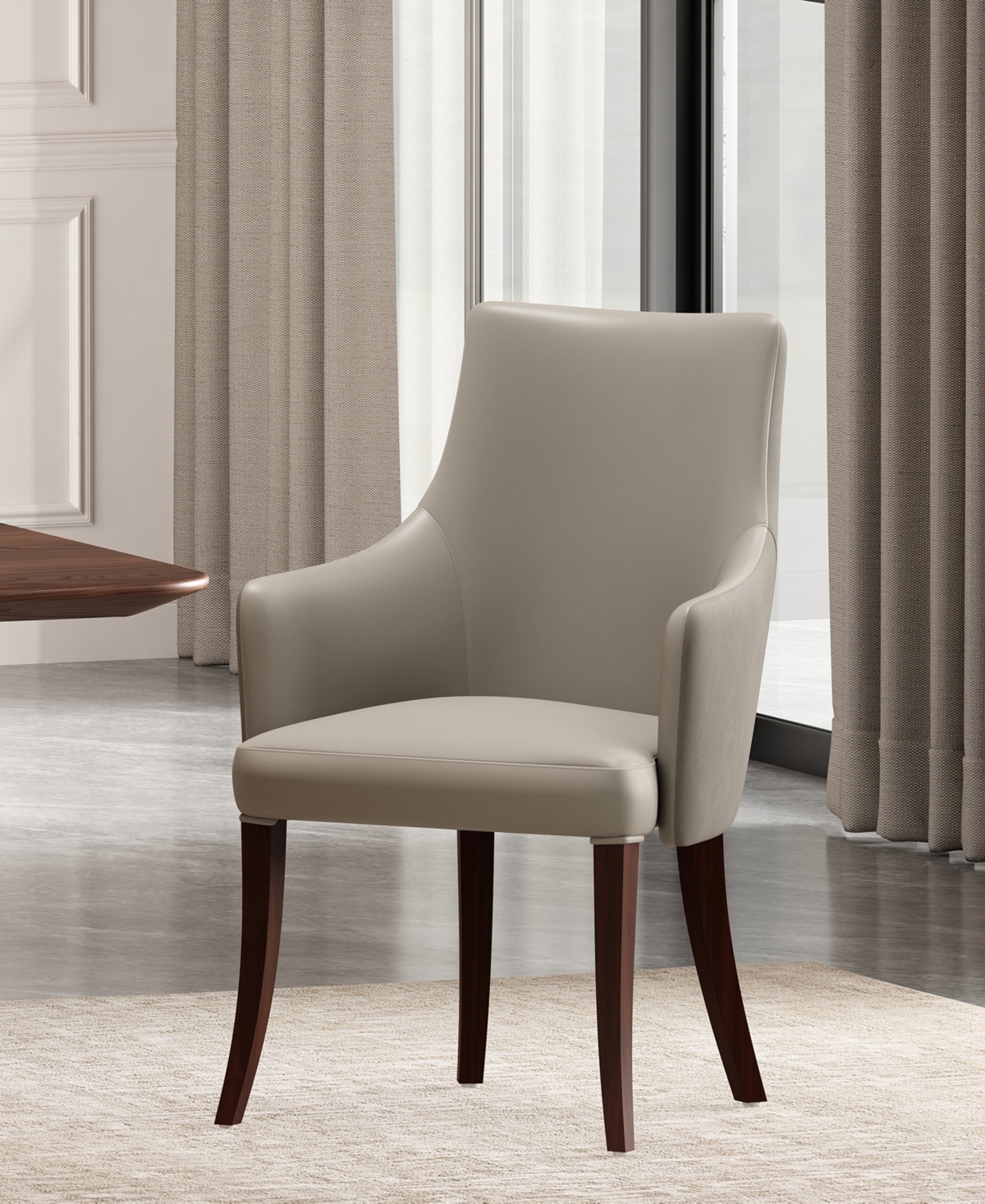 Manhattan Comfort Connie Leatherette Upholstered Dining Armchair