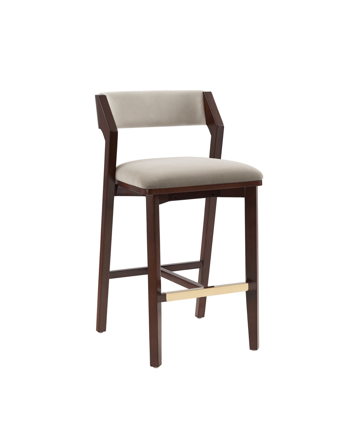 Manhattan Comfort 39.2" Patricia Velvet Upholstered Barstool In Sand