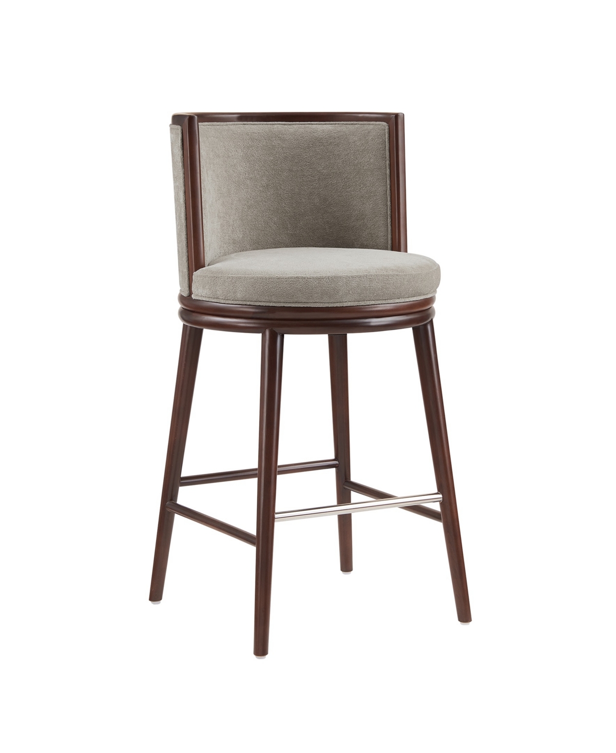 Manhattan Comfort 40" Evalyn Chenille Upholstered Barstool In Gray