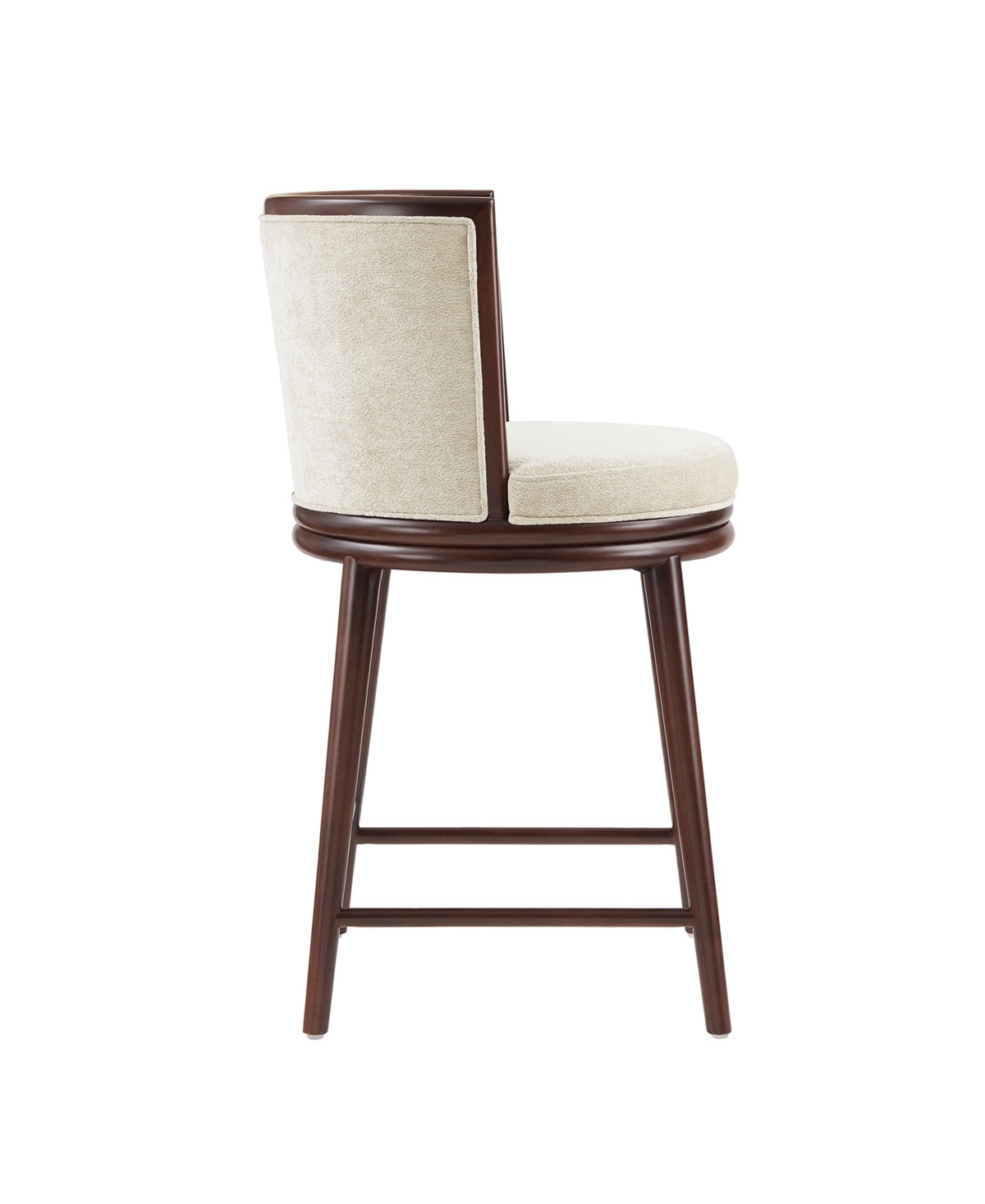 Manhattan Comfort 37.6" Evalyn Chenille Upholstered Counter Stool In White
