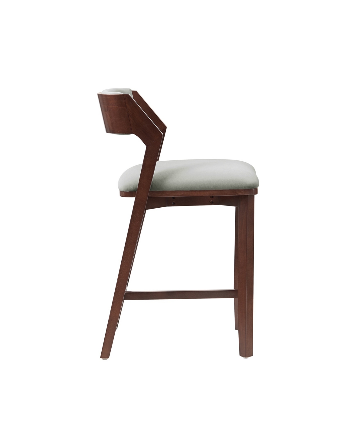 Manhattan Comfort 36.2" Patricia Velvet Upholstered Counter Stool In White