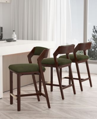 Patricia 36.2" Velvet Upholstered Counter Stool