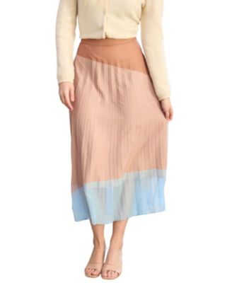Women's Ladbarn Color Block Pleated Maxi Skirt