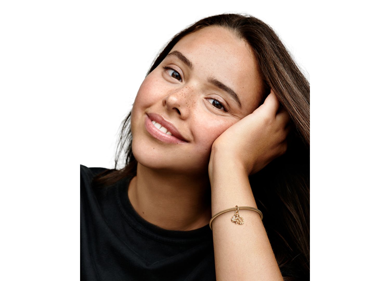 KATSEYE X Pandora® 14k Gold Clover, Wishbone and Horseshoe Cubic Zirconia Dangle Charm