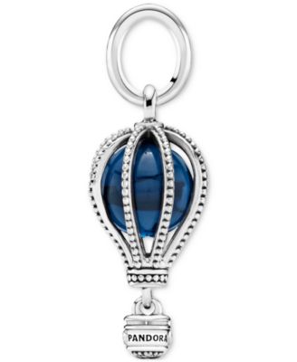 Sterling Silver and Blue Crystal Air Balloon Dangle Charm