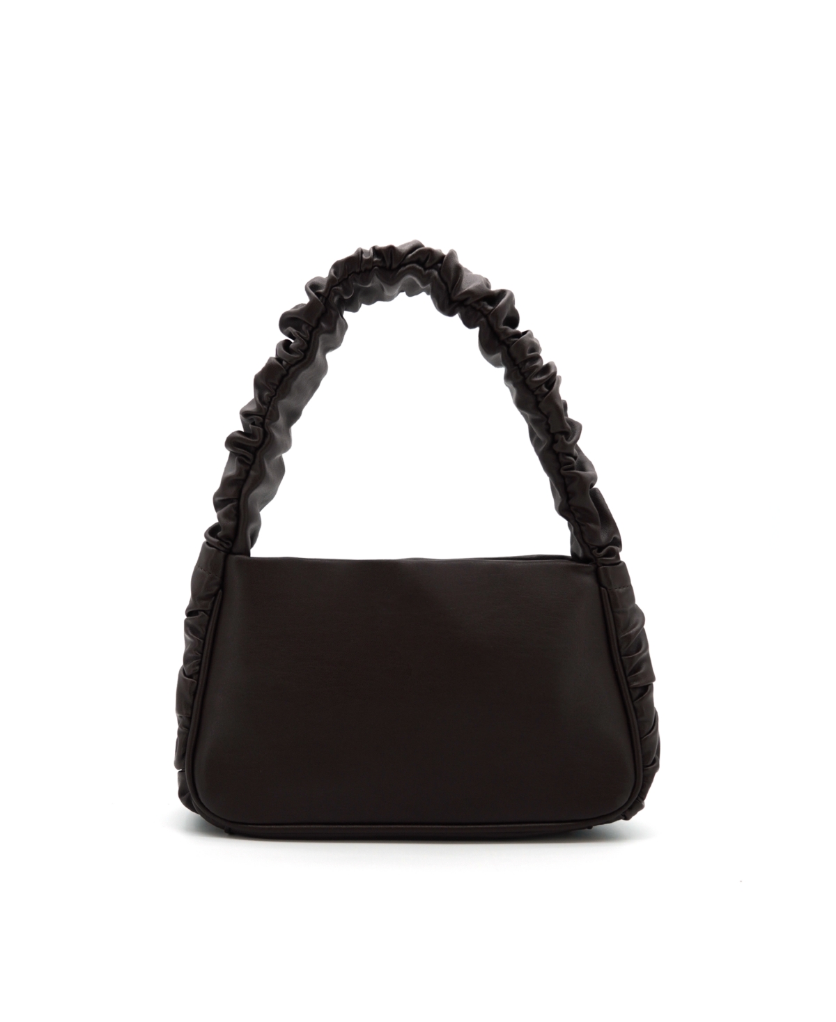 Daphne Scrunchie Top Handle Shoulder Bag - Oak Brown