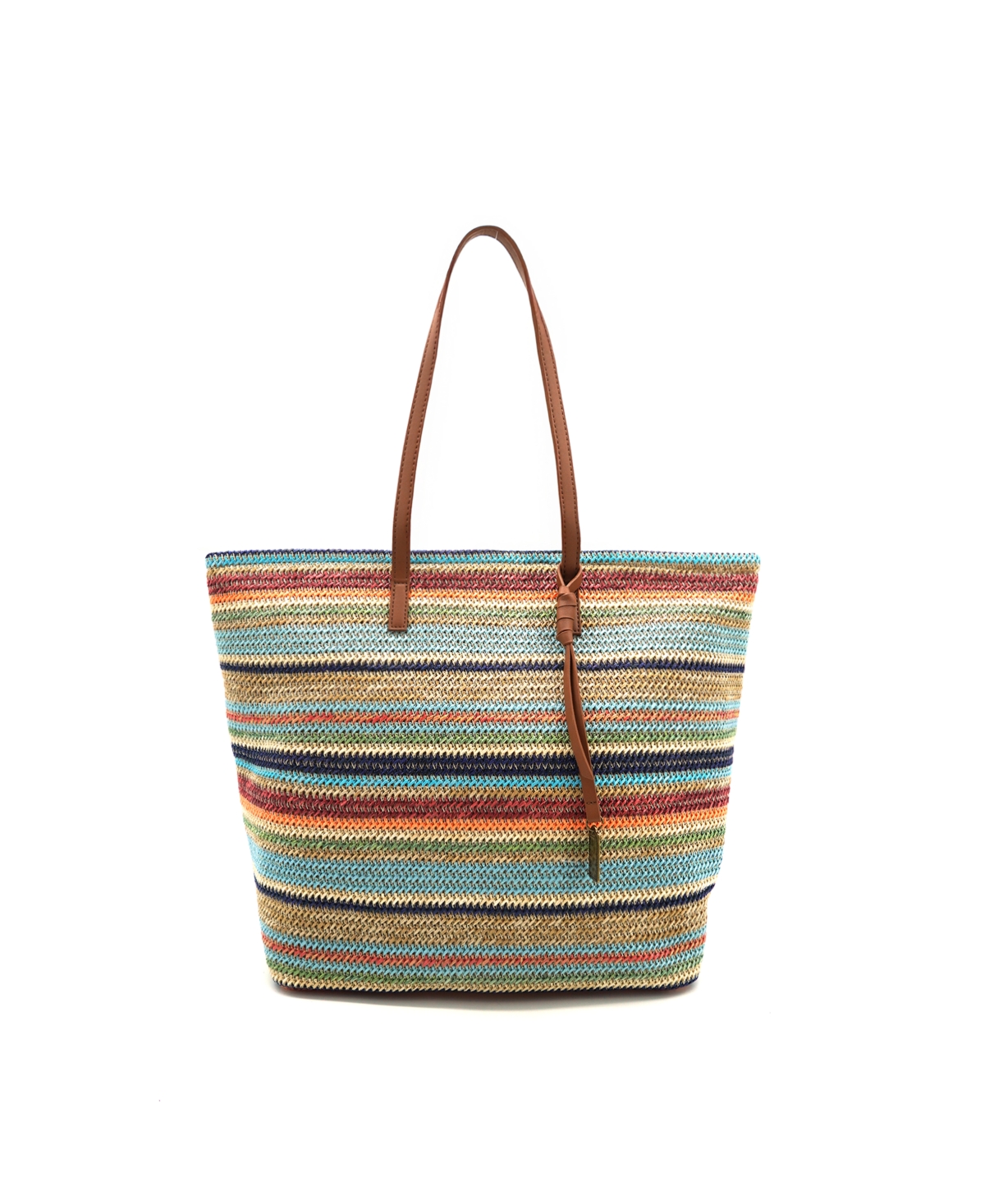 Auburn Striped Straw Tote Bag - Multi