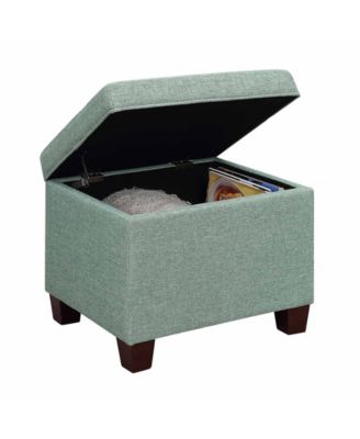 21.75" Faux Linen Madison Storage Ottoman