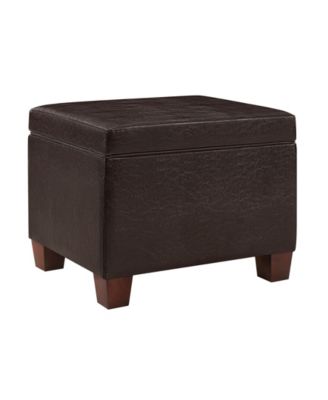 21.75" Faux Leather Madison Storage Ottoman