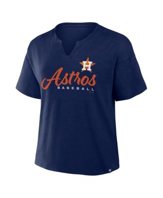 Women's Navy Houston Astros Fan Fave Stadium Slub Boxy T-Shirt