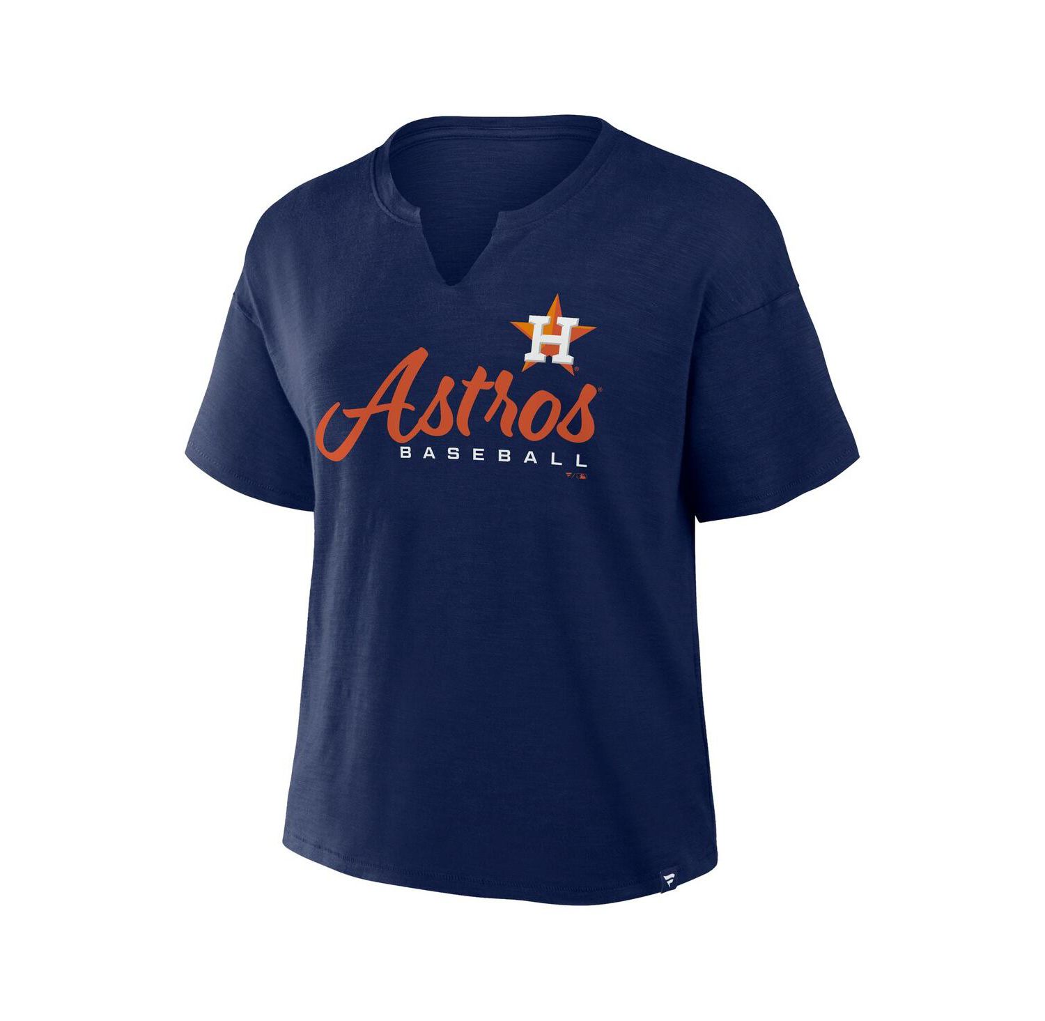 Women's Navy Houston Astros Fan Fave Stadium Slub Boxy T-Shirt