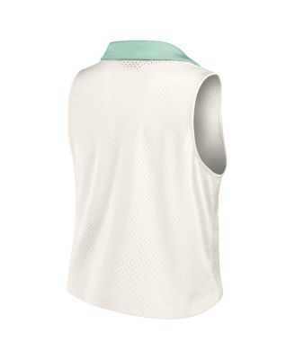 Women's Cream Dallas Cowboys Studio Wellness V-Neck Tank Top