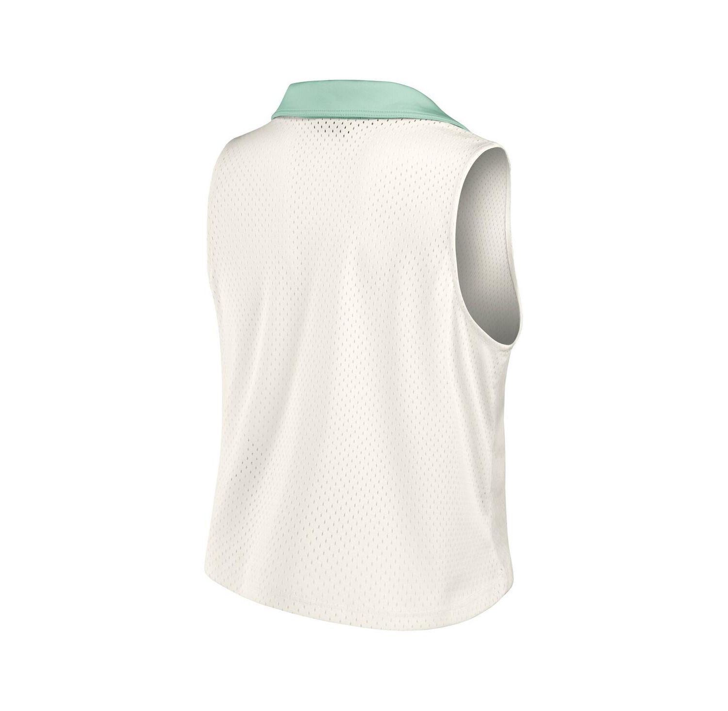 Women's Cream Dallas Cowboys Studio Wellness V-Neck Tank Top