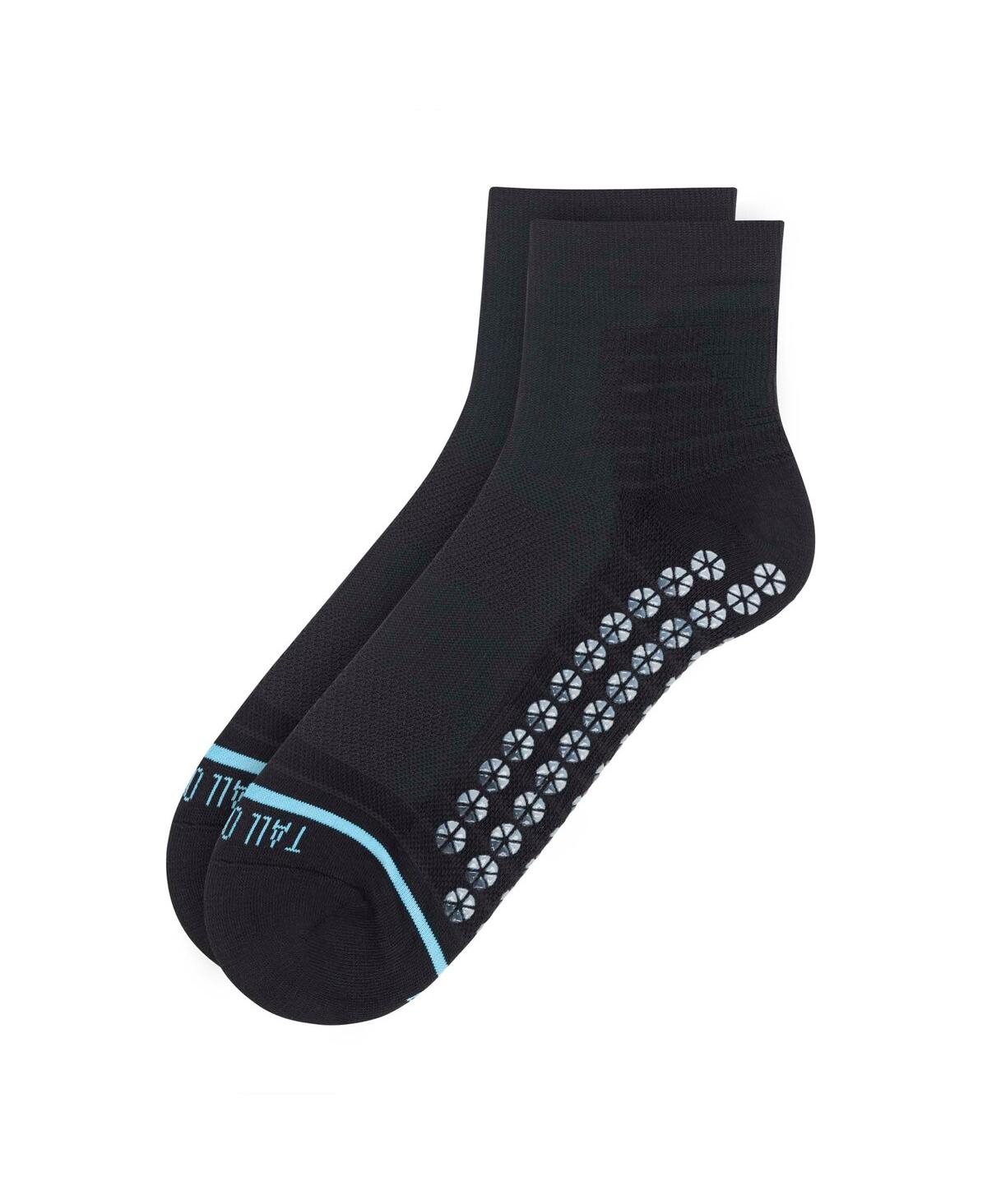 Men's All Sport Performance Quarter Crew Gripper Socks - Black