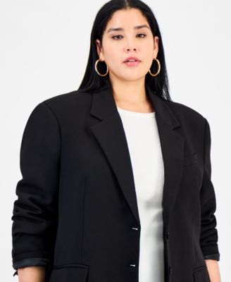 Trendy Plus Size Boyfriend Blazer, Macy's Exclusive
