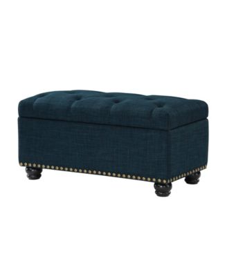 35.5" Faux Linen 7th Avenue Storage Ottoman