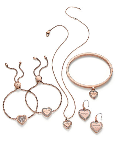 Michael Kors Crystal Heart Logo Jewelry