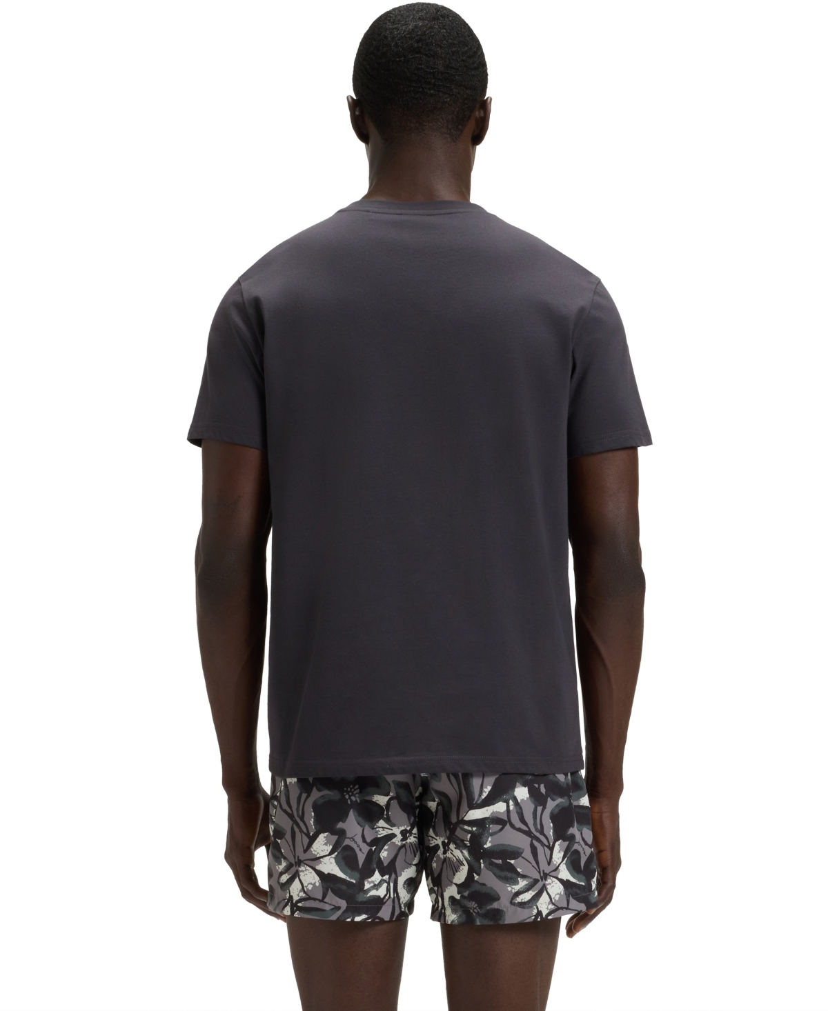Hugo Boss Round Neck Short Sleeve T-shirt In Gray
